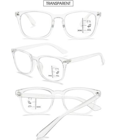 Vevesmundo Blue Light Filter Multifocal Reading Glasses for Men & Women - Progressive Visual Aid +1.0 to +4.0 - Transparent Lens - Buy Online on GoSupps.com