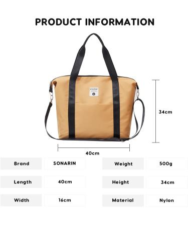 SONARIN Large Capacity Waterproof Baby Nappy Changing Tote Bag - Stylish Satchel Messenger Bag with Stroller Straps & Changing Mat Yellow - Buy Online on GoSupps.com