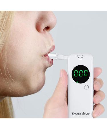 Ketone Breath Analyzer Ketosis Breath Tester Professional Breath Ketone Meter with 10pc Mouthpieces for Ketosis Testing-White - Buy Online on GoSupps.com