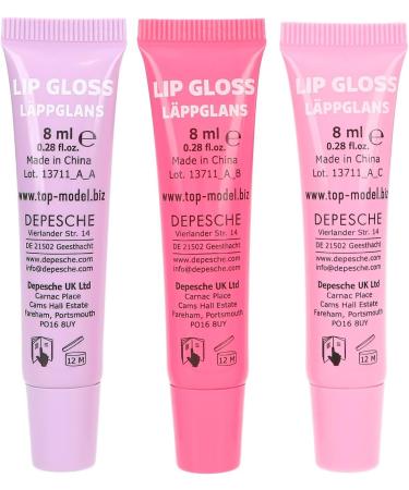 DISPATCH Depesche 13711 TOPModel Lip gloss set Beauty and Me set with 3 lip glosses in pink tones with fruity scent - Buy Online on GoSupps.com