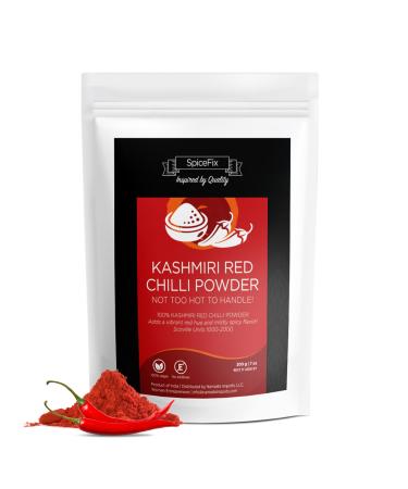 SpiceFix - Kashmiri Red Chilli Powder, Mild to Medium Heat Sun-Dried Indian Red Chili Powder, Natural Ground Vegan Kashmiri Spice in a Resealable Bag, 7 Ounces 7 Ounce (Pack of 1)