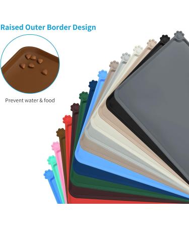 AUDWUD Silicone Waterproof Dog & Cat Feeding Mat | Anti-Slip Pet Bowl Mat 47x30 cm | Durable & Easy to Clean - Buy Online on GoSupps.com