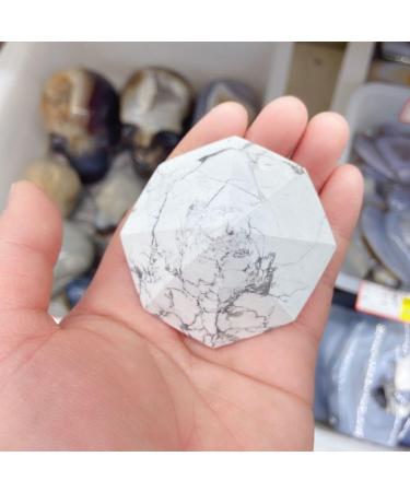 1pc Natural White Turquoise Gemstones Crystals Carved Diamonds Shape Stone Reiki Gift Home Decor DIY Crafts Stone Collection - Buy Online on GoSupps.com