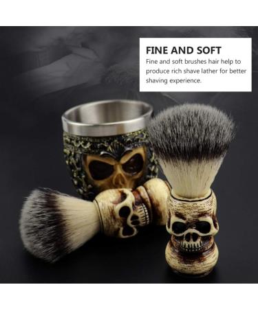 Beaupretty Skull Beard Brush - Manual Wooden Badger Razor for Men & Women - Perfect Shaving Soap Brush for All Hair Types - Buy Online on GoSupps.com