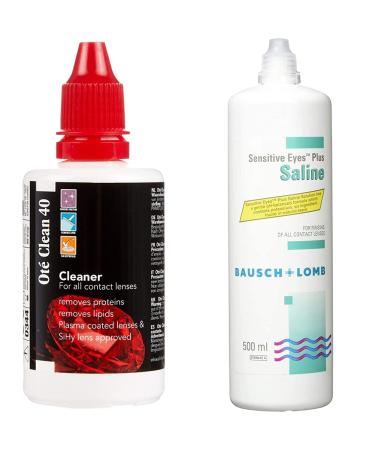 Ote Clean Cleaning Aid White One Size & Bausch & Lomb Sensitive Eyes Saline Solution 500ml + Saline Solution