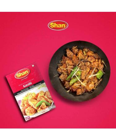 Shan Recipe & Seasoning Mix Karahi 50g - 4 Pack | Stir-Fried Meat In Tomato Sauce No Preservative No Artifical Food Colour. - Buy Online on GoSupps.com