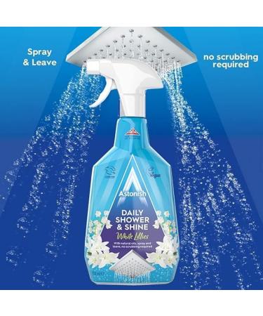 (6 x 750ml) Astonish Daily Shower and Shine Vegan and Cruelty-free Shower Spray White Lilies 750ml - Buy Online on GoSupps.com
