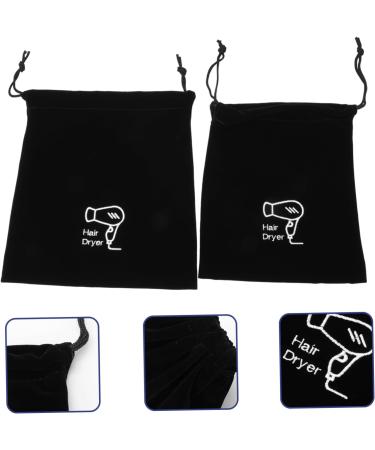 Baluue 6 Pcs Storage Bag Toiletry Organizer Drawstring Closure Cover Mini Hairdryer Bag Black Velvet - Buy Online on GoSupps.com