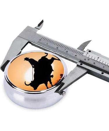 Cool Bull Riding Mini Round Pill Box | 3 Compartment Travel Pill Organizer | Portable Medicine Case for Pocket Home & Office - Buy Online on GoSupps.com
