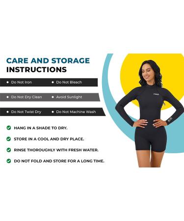 MWTA Womens Shorty Wetsuit 2mm Neoprene Swimsuit | UV Protection for Diving, Snorkeling, Swimming | Black 6 (5'4 - 5'6 / 110-125 LB) - Buy Online on GoSupps.com