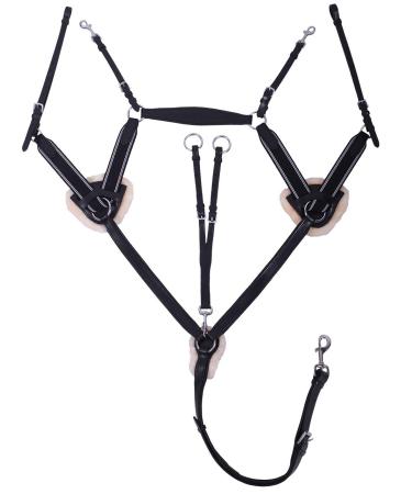 ARBO-INOX Breastplate Leather 5-point harness with martingale (Cob Black) Cob Black