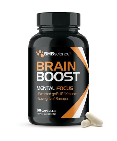 Brain Booster Supplement for Focus - Clinically Validated Nootropics Brain Support Supplement with Bacopa Monnieri Extract & Patented goBHB for Cognitive Support - 3rd Party Tested (30 Servings)