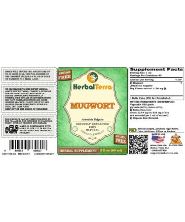 Organic Mugwort Glycerite Extract - Alcohol-Free 2oz Liquid - HerbalTerra - Buy Online on GoSupps.com