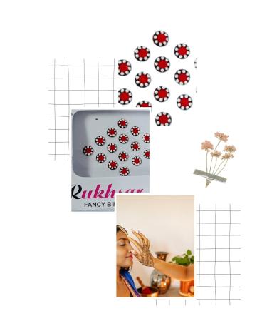Shop Round Fancy Maroon Bindi with Stone | Stylish Bindi for Women & Girls - International Shipping Available - Buy Online on GoSupps.com