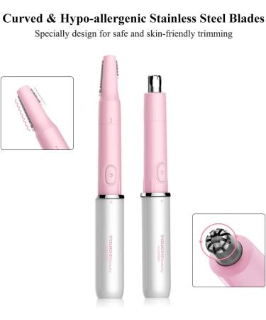 Shop Touch Beauty AG-1458 Pink Nose Hair Cutter & Eyebrow Trimmer - Professional Waterproof Precision Grooming for Hair Removal | International Shipping Available - Buy Online on GoSupps.com
