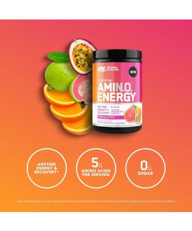 ON Essential Amino Energy | Amino Acid & Energy Formula | 5 Grams of Amino Acids 100 mg of Naturally Sourced Caffeine 5 Calories Sugar Free | 30 Servings (Tropical Sunrise) Tropical Sunrise 30 Servings (Pack of 1) - Buy Online on GoSupps.com