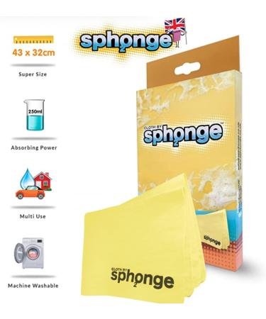 SPH2ONGE Super Absorbent Cloth (Yellow) - Multi-Purpose, Reusable, Drip-Free & Durable - Buy Online on GoSupps.com