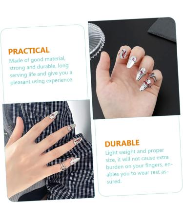 FOMIYES 5 Sets Nail Ring Finger Jewelry Rings for Women Ring for Women Finger Tip Women Ring Ladies Rings Women's Band Rings Red Jewelry Ring Decor Zinc Alloy Girl Miss White - Buy Online on GoSupps.com