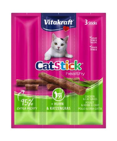 Vitakraft Cat Snack Cat-Stick Mini Chicken & Cat Grass -3 x 6g - Buy Online on GoSupps.com