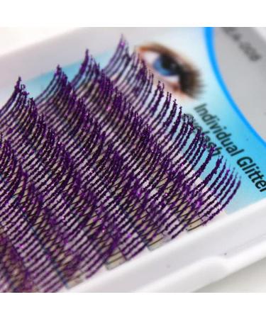 Buy DONOTAG Glitter Eyelash Extensions - C Curl 0.15mm Colorful Silver/Purple Individual Lashes - Buy Online on GoSupps.com