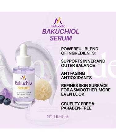Mytudelle Bakuchiol Serum 1.01 fl oz Natural Retinol Alternative for Face Vegan Anti-Aging & Wrinkle Serum Smooths Hydrates & Firms Skin Gentle Botanical Formula for Sensitive Skin - Buy Online on GoSupps.com