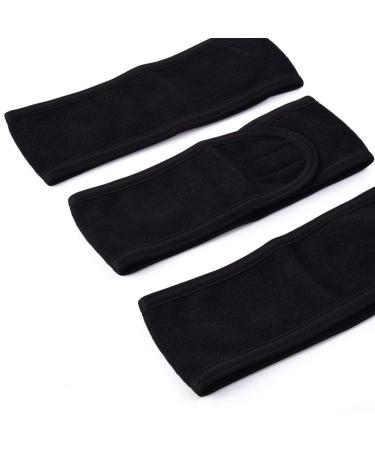 Queta Hair Band for Makeup - Adjustable Terry Cloth Headband with Velcro Fastener - 3PCS Black - Perfect Cosmetic Hair Protection - Buy Online on GoSupps.com