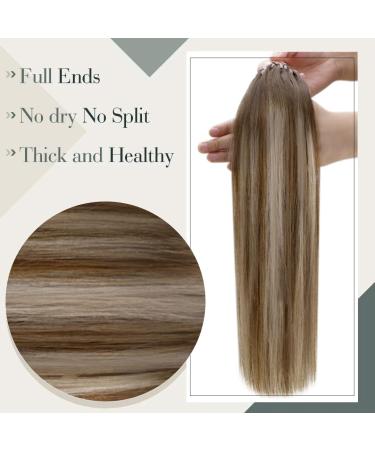 Laavoo Ombre Microring Extensions | Real Hair 55cm Brown Balayage | Invisible Micro Loop Extensions 1g/s #3/8/24 - 50g - Buy Online on GoSupps.com