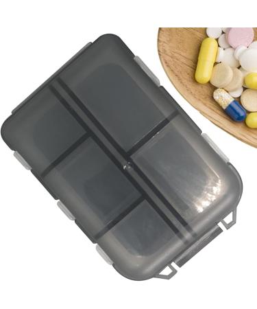 Travel Pill Organizer Box - Foldable Personal Daily Pill Case with 10 Grids Travel Pill Holder for Vitaming Fish Oils Black - Buy Online on GoSupps.com
