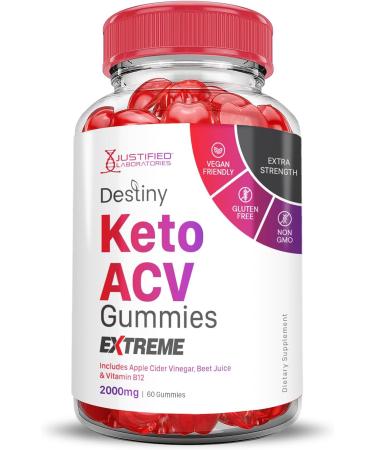 Buy Destiny Keto ACV Gummies 2000MG - Vegan Apple Cider Vinegar with Pomegranate & Beet Juice - Non-GMO - 60 Count - Buy Online on GoSupps.com