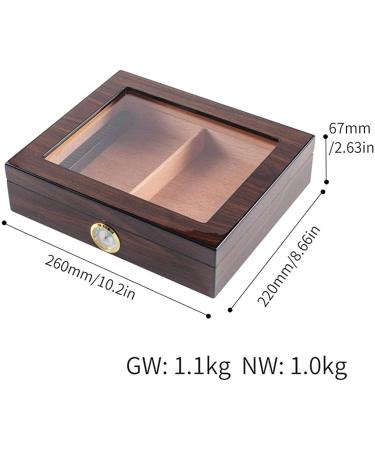 Portable Transparent Window Cedar Cigar Case Wood Travel Cigar Humidor Set with Humidifier Hygrometer Decorative Box - Buy Online on GoSupps.com