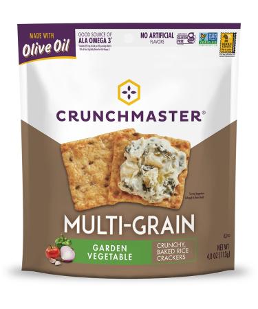 Crunchmaster Multi-Grain Crackers, Garden Vegetable, 4 Ounce Garden Vegetable 4 Ounce (Pack of 1)