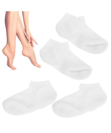 2 Pairs of Moisturizing Socks Foot Spa Socks Moisturizing Exfoliating Socks Moisturizing Care Elastic Anti Cracking Foot Skin Cares Socks Elastic Foot Care Socks White(M(36-38))