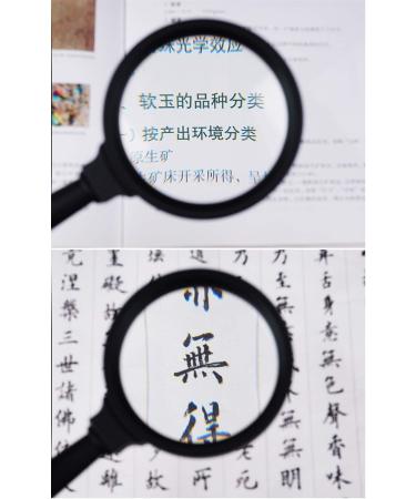 Round Glass Portable Handheld Handle 10X HD Optical Glass Lens for Seniors Low Vision Books Pages Magazines Newspapers Maps 65mm Black Made in China - Buy Online on GoSupps.com