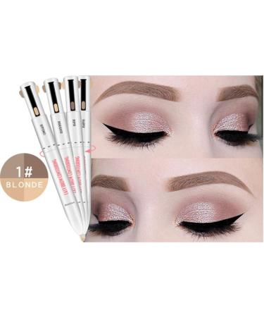 Eyebrow Pen Eyebrow Contour Pen 4 In 1 Makeup Pen Long Lasting Rotate Defining Highlighting Brow Pencil Eyebrow Colours Blonde 1# Blonde - Buy Online on GoSupps.com