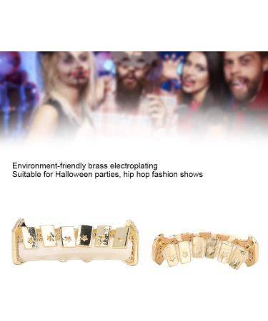 Brass Galvanized Messing Teeth Set - Hip-Hop Props & Halloween Accessories | Two-Color Decoration - Buy Online on GoSupps.com