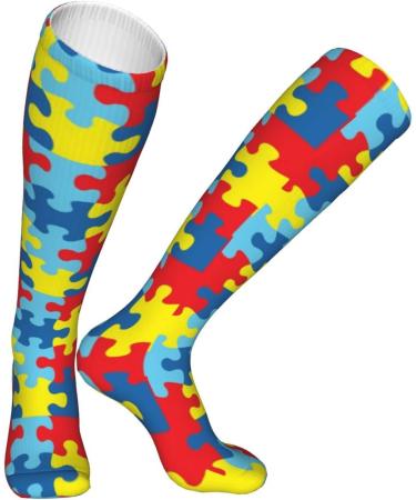 Autism Awareness Compression Socks for Men & Women - 15-20 mmHg Circulation Support for Running & Cycling - Athletic White - Size 10463 - Buy Online on GoSupps.com