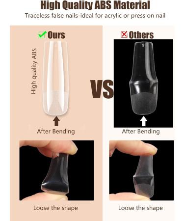 Deciniee Clear Nail Tips 550Pcs - Professional Extra Long Tapered Nail Tips for Acrylic Extensions | 11 Sizes Square False Nails Kit for Salon & Home DIY - Buy Online on GoSupps.com