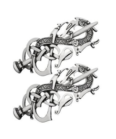 Lurrose 2pcs Celtic Hair Clip Vintage Hairpin Silver Hair Clips Retro Hair Clip Hair Accessories Silver for Women Lady