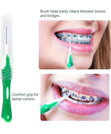 Uouovo Portable Orthodontic Care Kit for Braces - 2 Piece Set with Interdental Brush, Dental Wax, Floss, Toothbrush - Green & Red - Buy Online on GoSupps.com