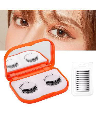 Lashes Fluffy Wispy 2 pairs Self-Adhesive Eyelashes+10 refills with box 3D Faux Mink Lashes Magnetic Eyelashes No Glue Natural Lashes Thick Wispy Strip Fake Eyelashes for Makeup Eyelashes Extension