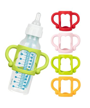 4Pcs Bottle Handles for Dr Brown Narrow Baby Bottles  for 2.25 Diameter Baby Bottles and Straw Bottles  Baby Bottle Holder with Easy Grip Handles to Hold Their Own Bottle