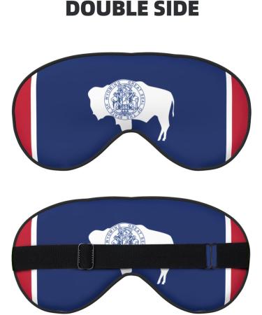 Wyoming State Flag Reversible Sleep Mask - Adjustable Polyester Eye Mask for Ultimate Comfort & Light Blocking - Perfect for Travel - Buy Online on GoSupps.com