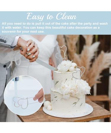 Skytowards Heart Cake Topper - Elegant Wedding Cake Decor | Crystal Torten Plug & Silver Cake Plug for Memorable Celebrations - Buy Online on GoSupps.com