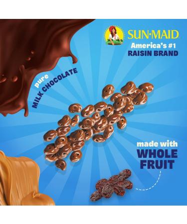 Sun-Maid Chocolate Covered Raisins Snacks 2 oz Individual Single Serve Bags (Pack of 10) - Pure Milk Chocolate 'n Peanut Butter Raisins - Buy Online on GoSupps.com