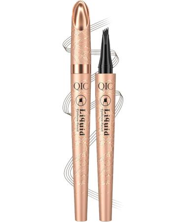 PUCHEN Liquid Eyebrow PencilStylist Smudge Resistant Liquid Brow Filler Fadeless Makeup Pen 4 Point Creates Natural Looking Precise Brow Fills in Sparse Areas 02 Dark Coffee Color - Buy Online on GoSupps.com
