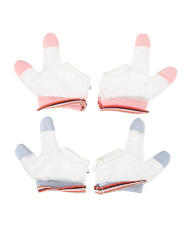 Beavorty 2 pair of anti-eating gloves baby thumb sucking gloves bite shoe baby thumb protector gloves infant dummy sucking Guard toddler hand tools manual nylon