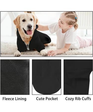 Meioro XXL Black Hooded Sweater for Dogs | Warm & Cute Pet Hoodie for French Bulldogs & Pugs - Buy Online on GoSupps.com