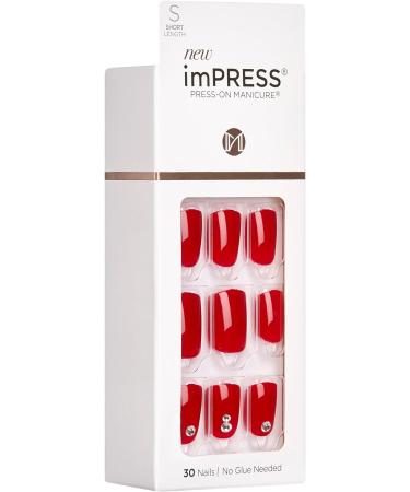 KISS imPRESS Kill Heels Short Square Press-On Manicure with PureFit Technology - 30 Fake Nails (Small Assortment) - Buy Online on GoSupps.com