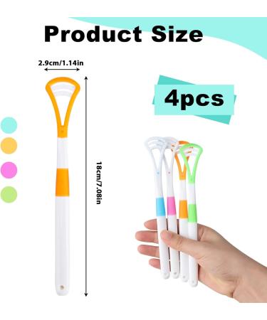 4-Pack BPA-Free 2-in-1 Tongue Cleaners for Adults & Kids | Effective Bad Breath Removal & Oral Health - Buy Online on GoSupps.com