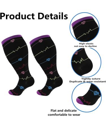 Buy Oversized Compression Stockings - Extra Large Graded Calf Support Socks for Travel Pregnancy & Nurses (3XL 4XL) - Buy Online on GoSupps.com